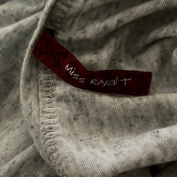 Miss Royal T French Mustache Tank Top in Heathered Gray - Picture 4 of 5